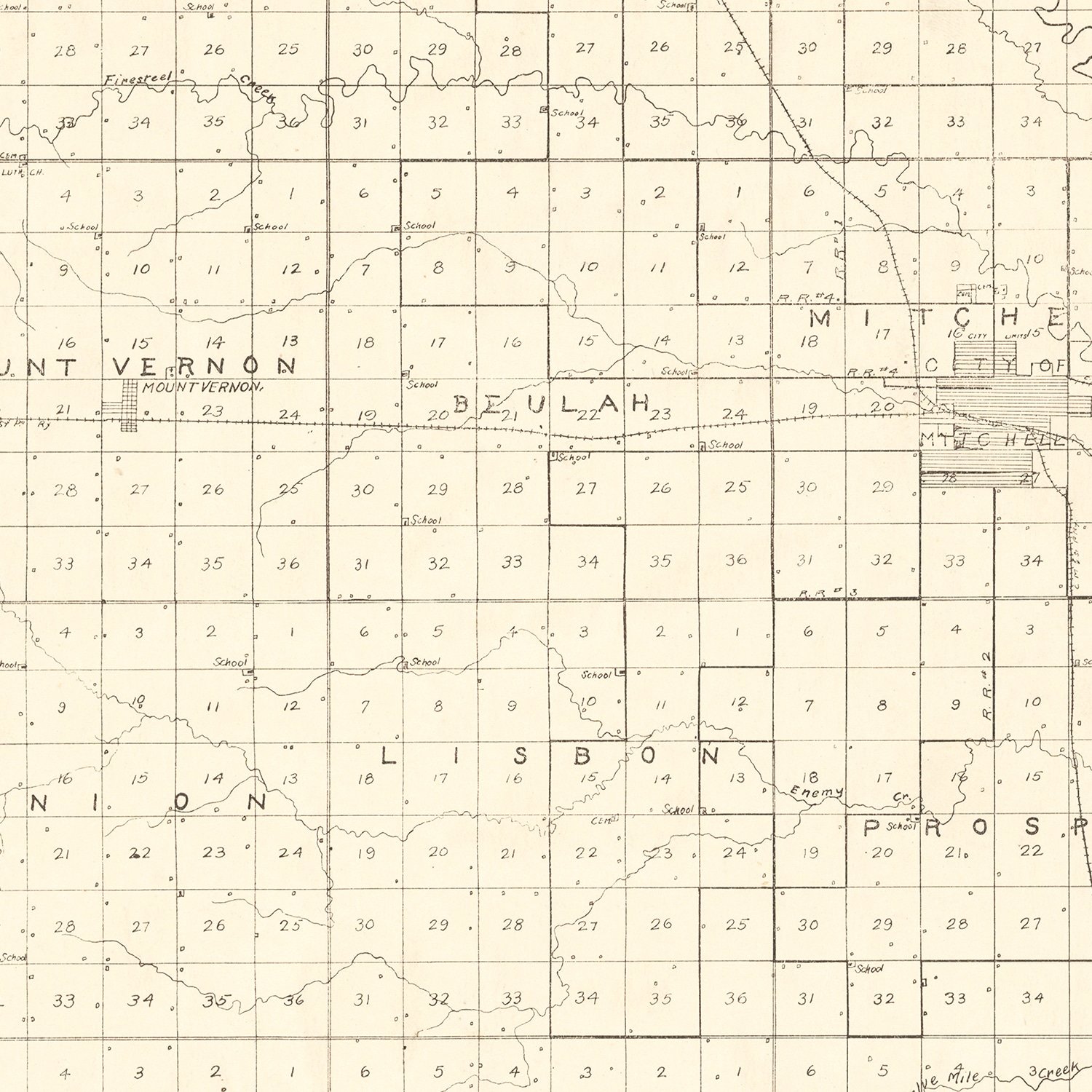 Vintage Map of Davison County, South Dakota 1900 by Ted's Vintage Art