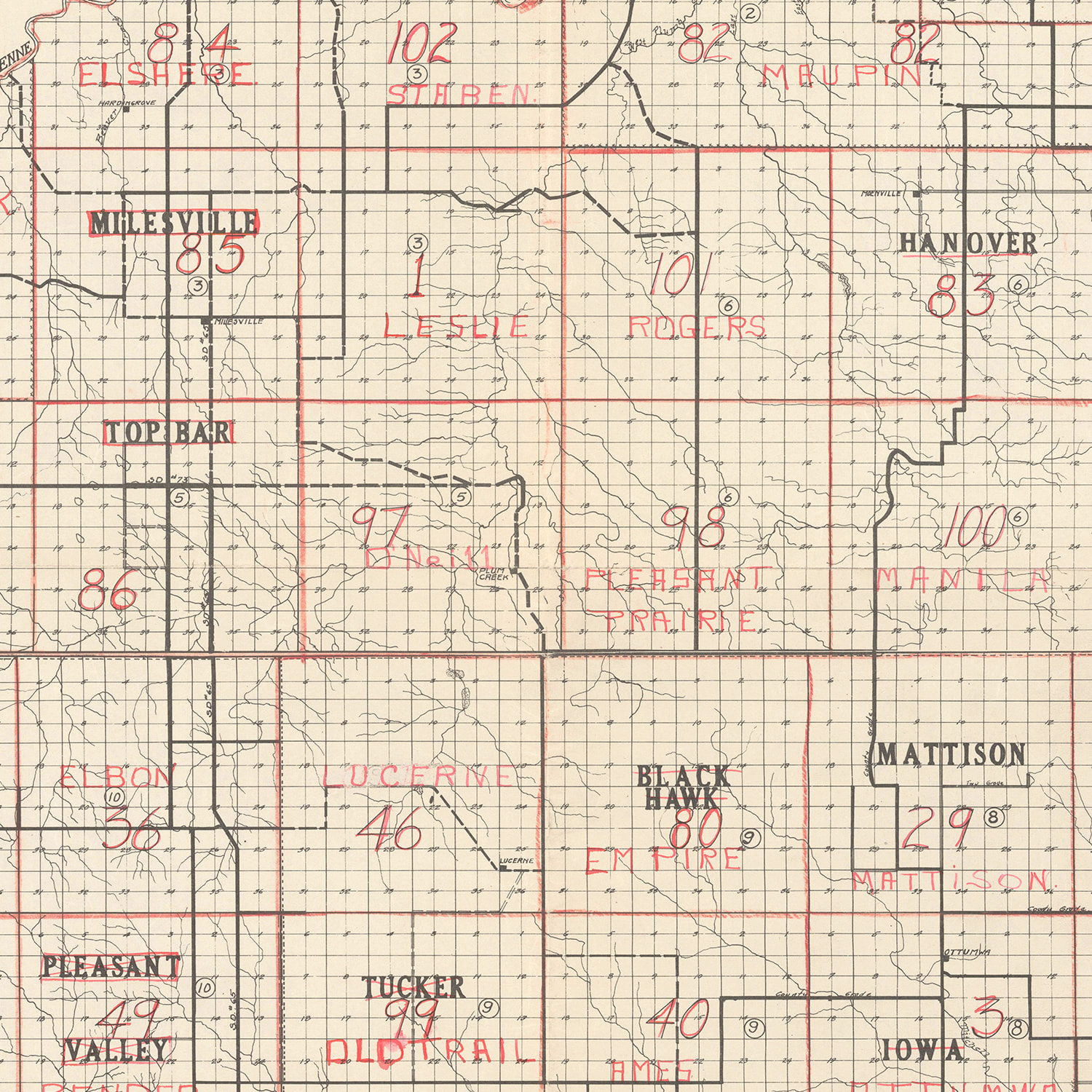 Vintage Map of Haakon County, South Dakota 1900 by Ted's Vintage Art