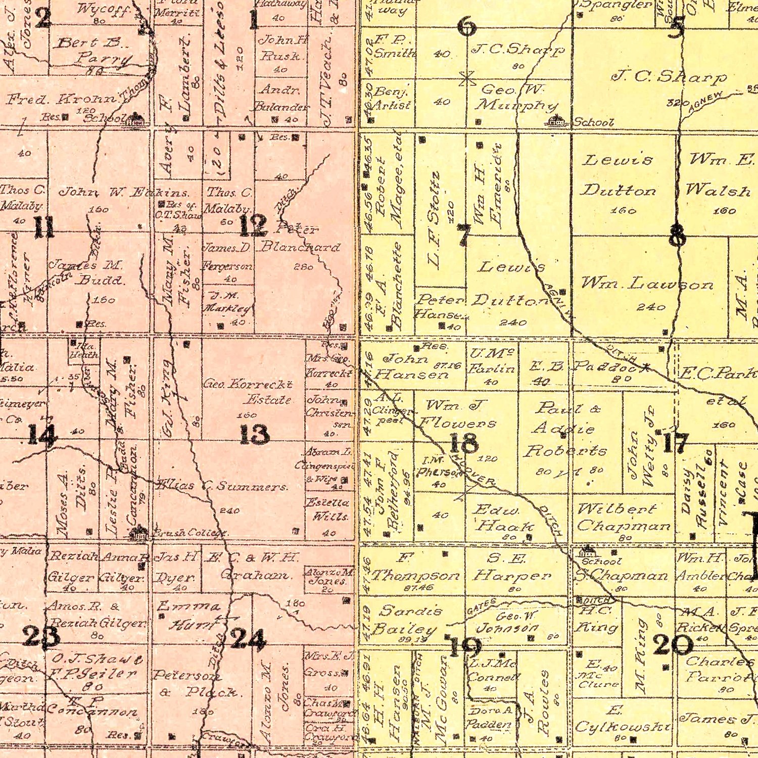 Vintage Map of Pulaski County, Indiana 1911 by Ted's Vintage Art