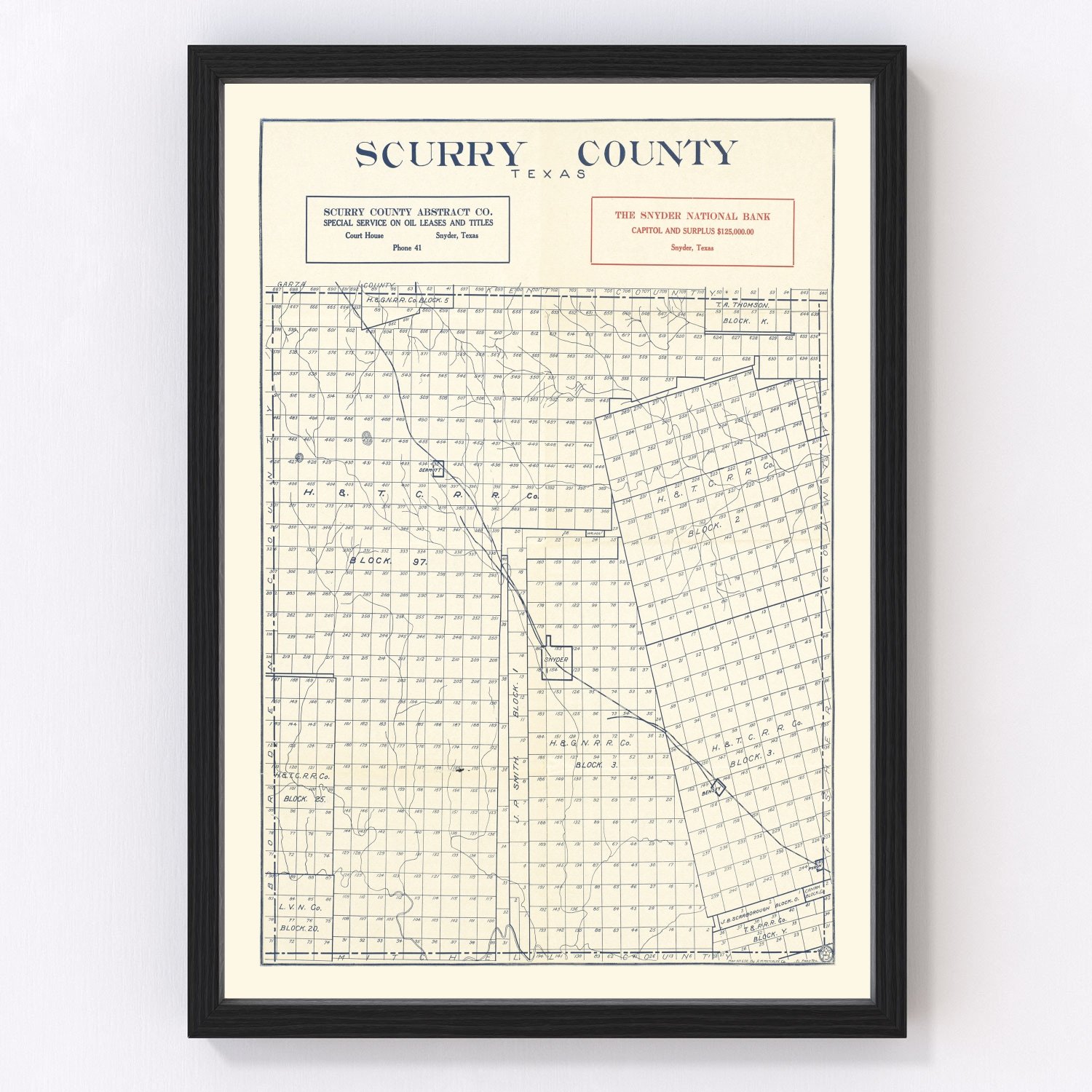 Vintage Map Of Scurry County Texas 1923 By Teds Vintage Art