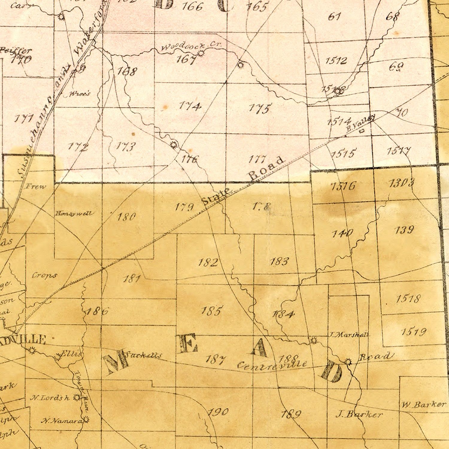 Vintage Map Of Crawford County, Pennsylvania 1839 By Ted's Vintage Art