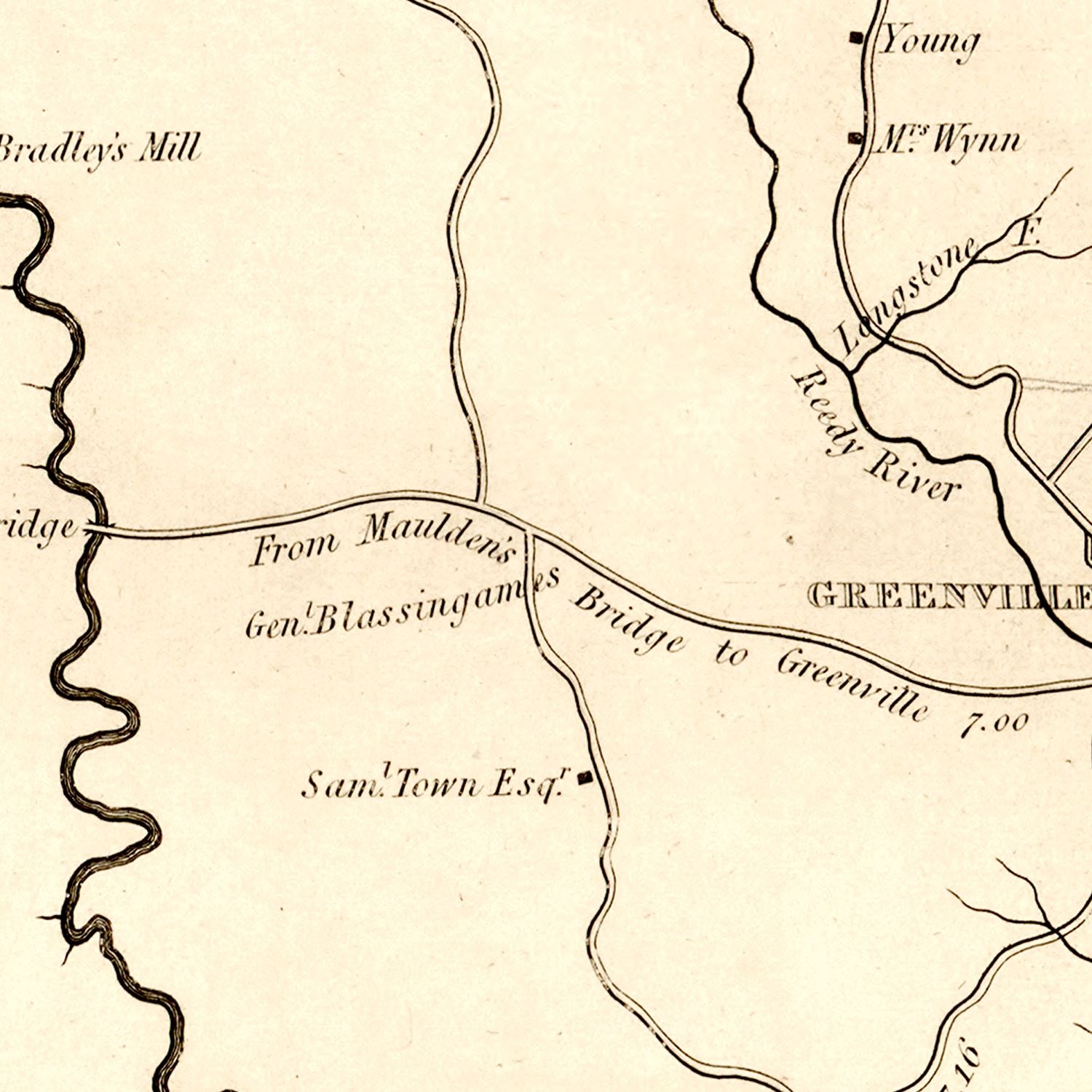 Vintage Map of Greenville District County, South Carolina 1825 by Ted's ...