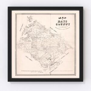 Hays County Map 1880