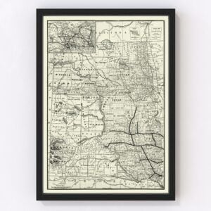 South Dakota North Dakota Map 1888