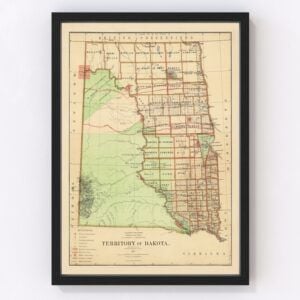 South Dakota North Dakota Map 1876