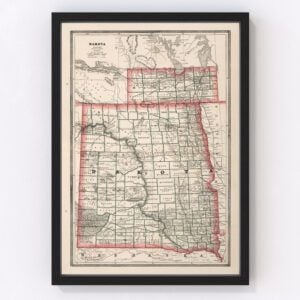 South Dakota North Dakota Map 1883