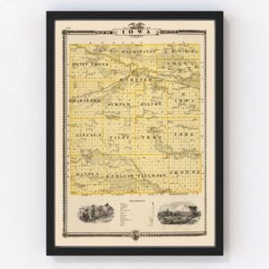 Iowa County Map 1875