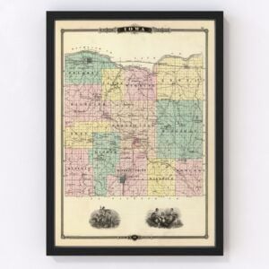Iowa County Map 1878