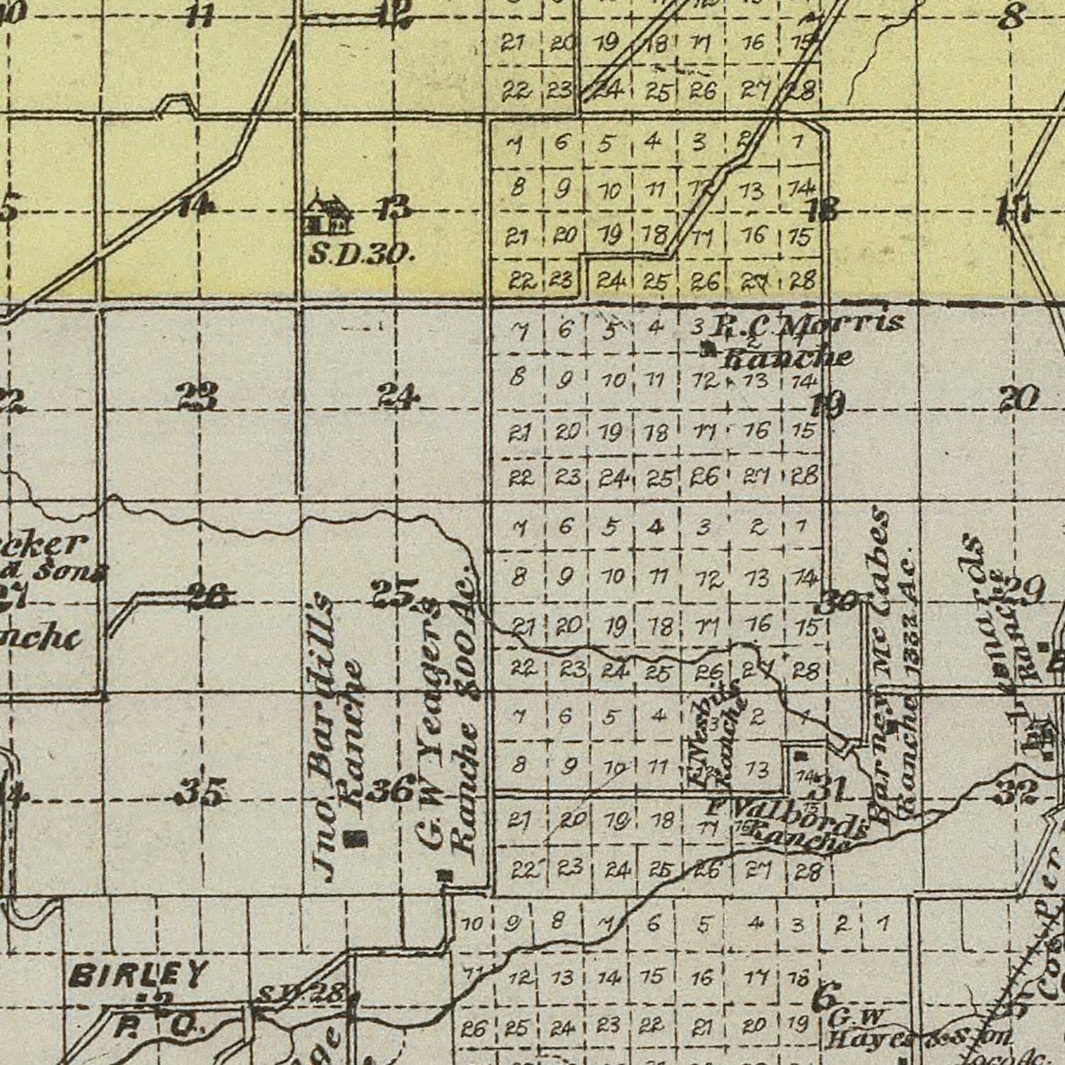 Vintage Map of Chase County, Kansas 1887 by Ted's Vintage Art