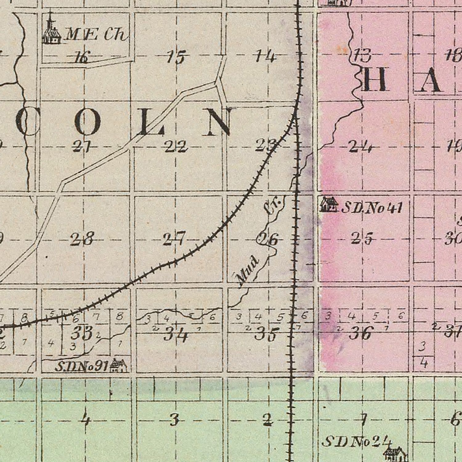 Vintage Map of Franklin County, Kansas 1887 by Ted's Vintage Art