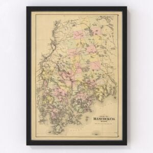 Hancock County Map 1885