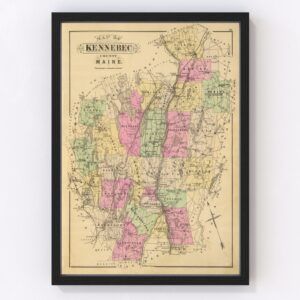 Kennebec County Map 1885