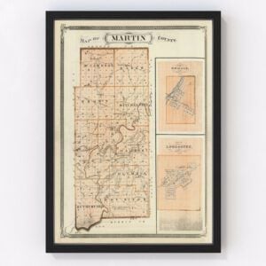 Martin County Map 1876