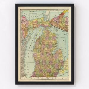 Michigan Map 1909