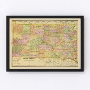 South Dakota Map 1909