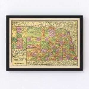 Nebraska Map 1909