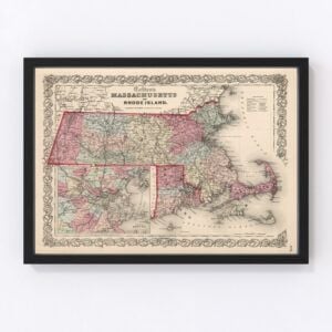 Massachusetts Rhode Island Map 1861