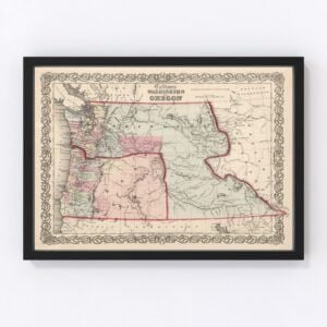 Washington Oregon Map 1861