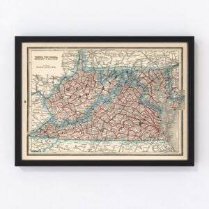 Virginia West Virginia Maryland Delaware Map 1893
