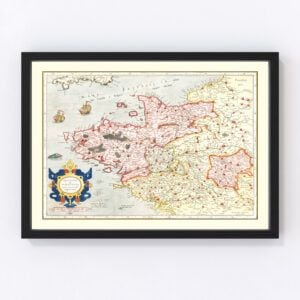 Brittany & Normandy France Map 1623