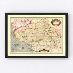 Poitou France Map 1623