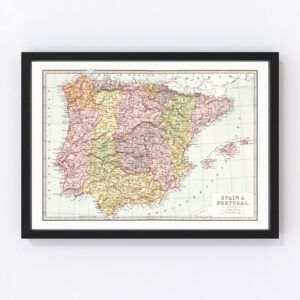 Spain Portugal Map 1871