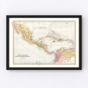 West Indies Mexico Central America Map 1871