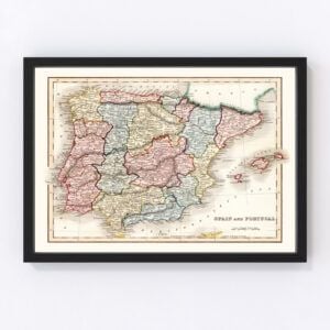 Portugal Spain Map 1832