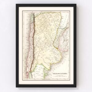 Argentina Chile La Plata Map 1832