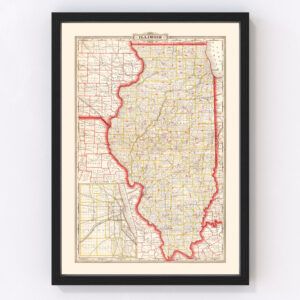Illinois Map 1882
