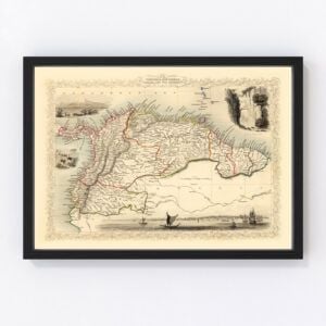 Venezuela Ecuador Map 1851