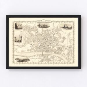 Newcastle on Tyne Map 1851