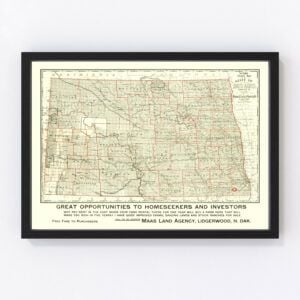 North Dakota Map 1902