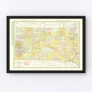 South Dakota Map 1917