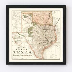 Texas Map 1877