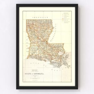 Louisiana Map 1876
