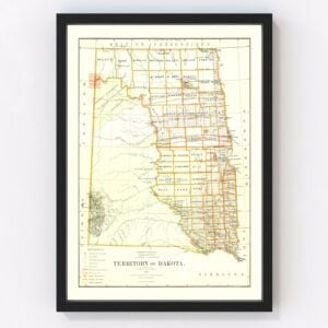 South Dakota Map 1876