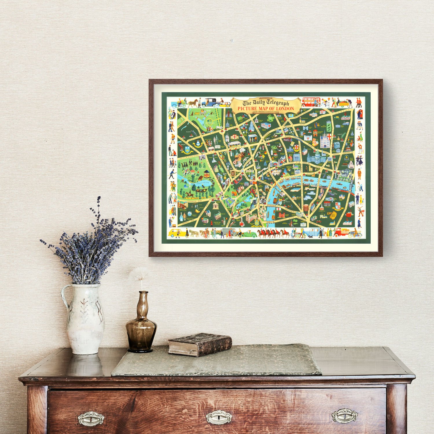 Vintage Map of London, England 1950 by Ted's Vintage Art