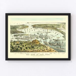 Port of New York Map 1878
