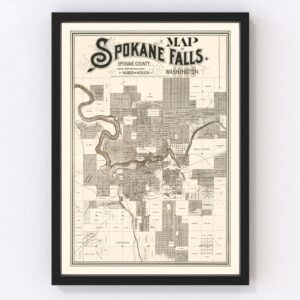 Spokane Falls Map 1889