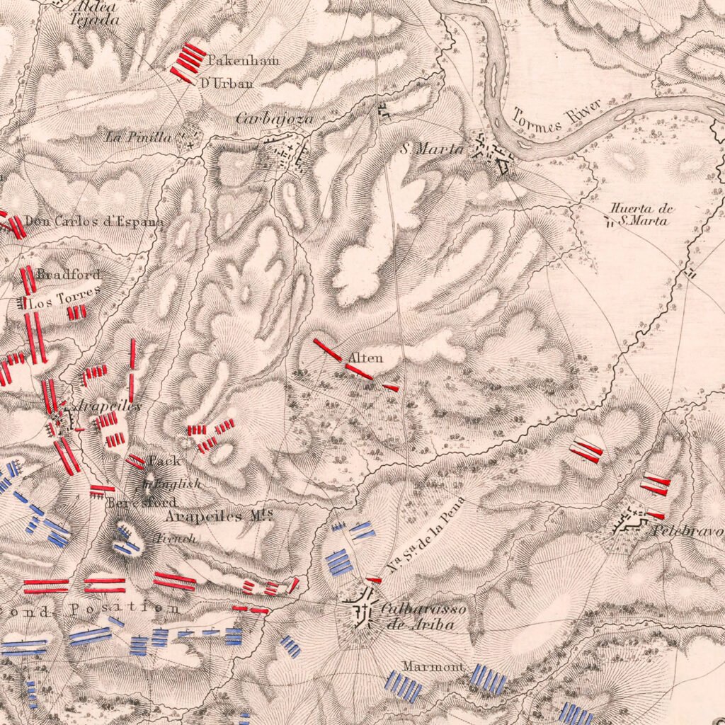 Vintage Map of the Battle of Salamanca, 1812 by Ted's Vintage Art