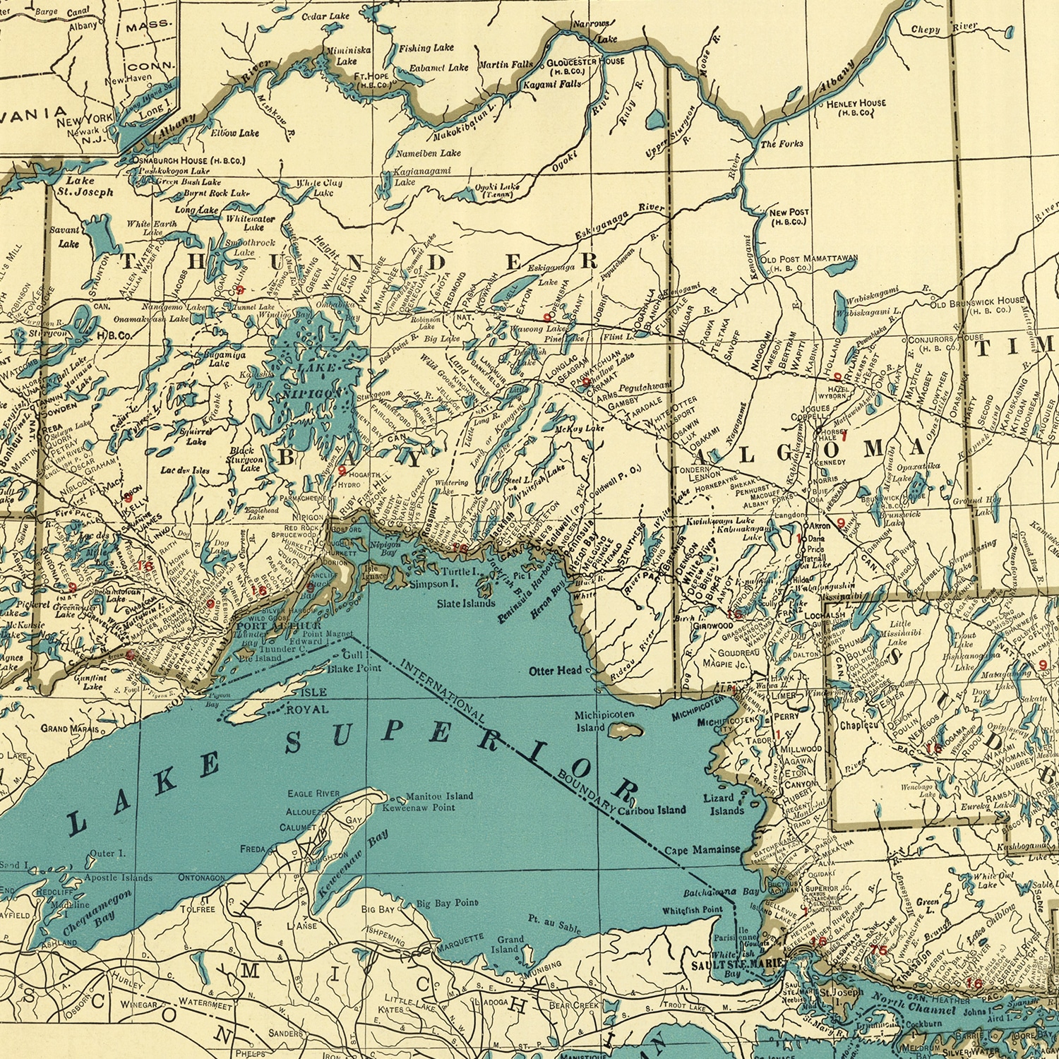 Vintage Map. Burleigh Falls West, buy Peterborough County. Ontario Topographical Vintage Canada Map. 1st Edition. Printed 1955-58.