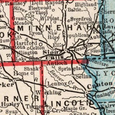 Sioux Falls Maps • Wall Art Prints by Ted's Vintage Art